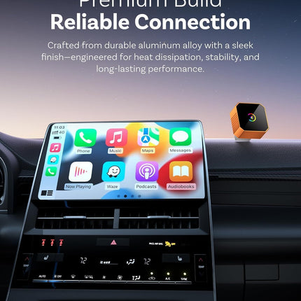 Orange 2 in 1 Wireless Carplay & Android Auto Adapter (2026 Version)