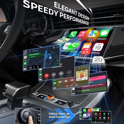 Orange 2 in 1 Wireless Carplay & Android Auto Adapter (2026 Version)