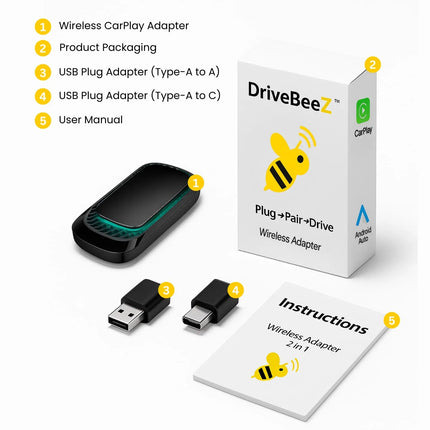 RGB 2 in 1 Wireless Carplay & Android Auto Adapter