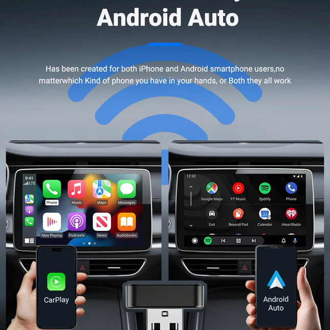 2-in-1 Wireless CarPlay & Android Auto Dongle, 2026 Smart AI Chip, Plug & Play
