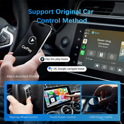 Wired to Wireless CarPlay & Android Adapter, 5.8GHz WiFi, Fast Connection