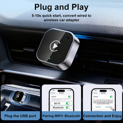 Ultra-Compact CarPlay & Android Auto Wireless Activator for wired Cars (USB-C/A)