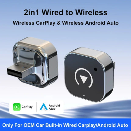 Ultra-Compact CarPlay & Android Auto Wireless Activator for wired Cars (USB-C/A)