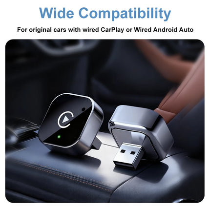 Ultra-Compact CarPlay & Android Auto Wireless Activator for wired Cars (USB-C/A)