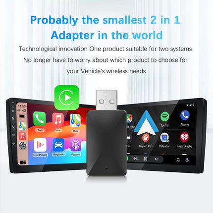 Wired to Wireless CarPlay & Android Adapter, 5.8GHz WiFi, Fast Connection