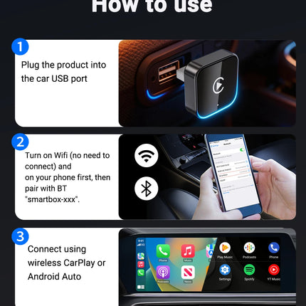 2-in-1 Wireless CarPlay & Android Auto Dongle, 2026 Smart AI Chip, Plug & Play