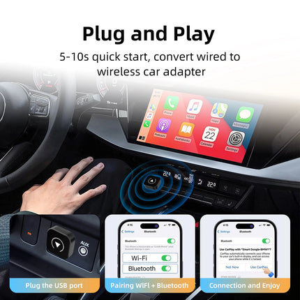 Wired to Wireless CarPlay & Android Auto Dongle, Adapter Stable Sync, 2026 model