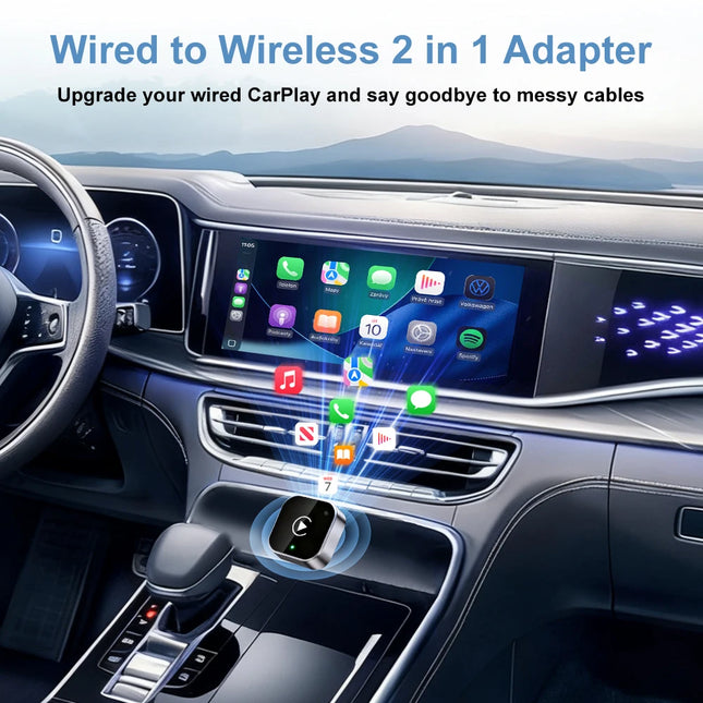 Ultra-Compact CarPlay & Android Auto Wireless Activator for wired Cars (USB-C/A)
