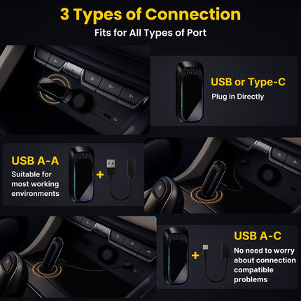 RGB 2 in 1 Wireless Carplay & Android Auto Adapter